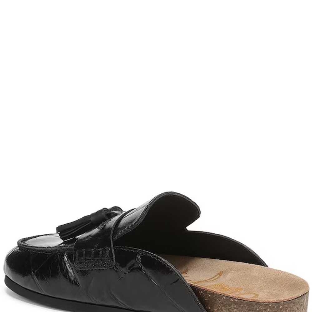 Sam Edelman Women’s Black Tassel Crocodile Leather Mules Loafers - Picture 6 of 13